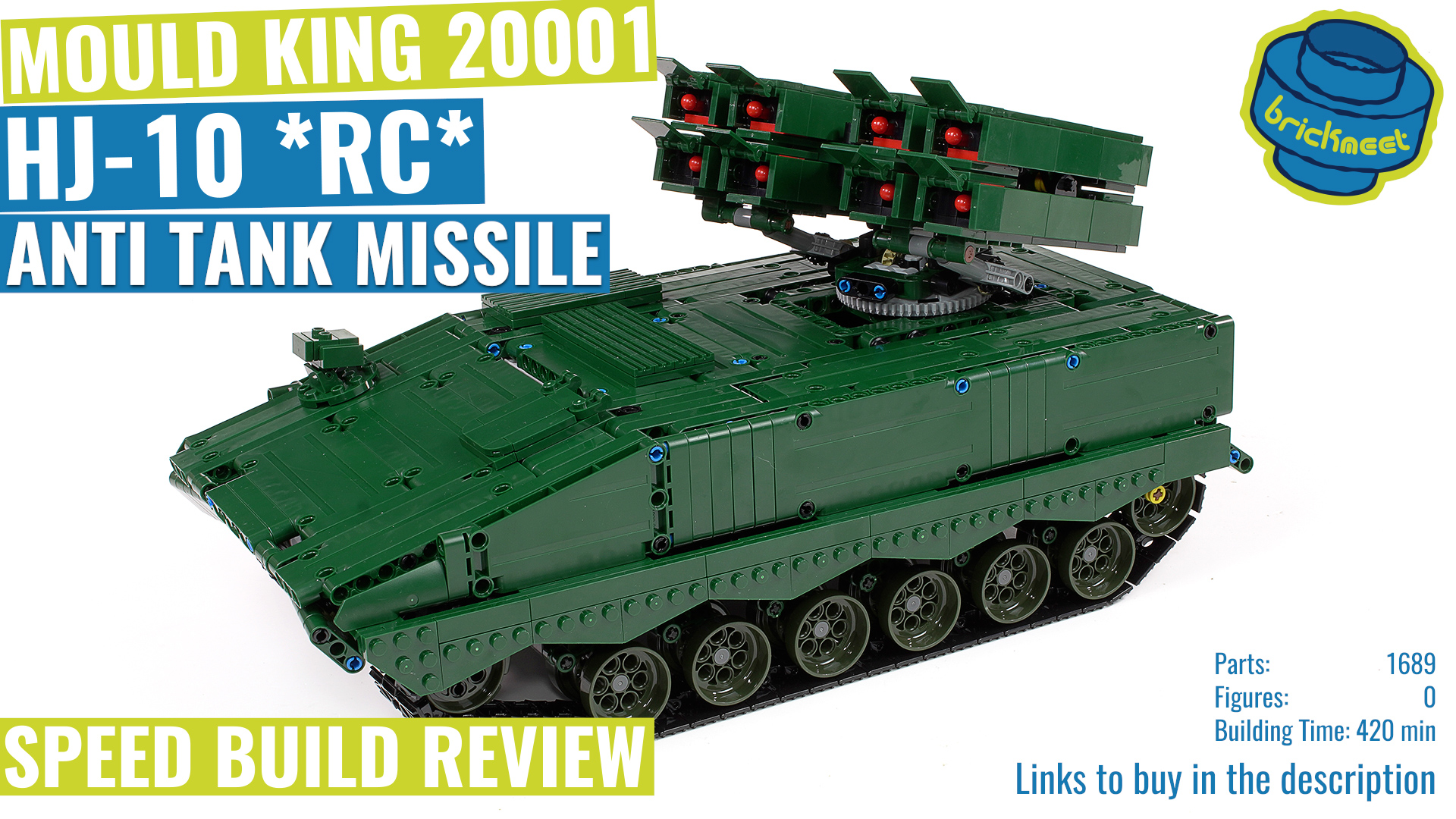 Mould King 20001 HJ-10 Anti Tank Missile - Speed Build Review EN